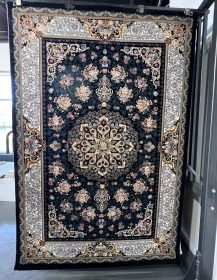 Midnight Floral Medallion Elegance Rug 150x225