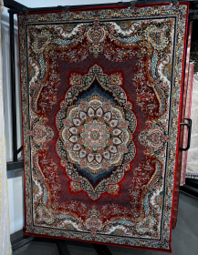 Royal Burgundy Paisley Medallion Rug 150x225