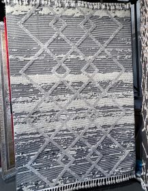 Silver Diamond Moroccan Rug 200x290